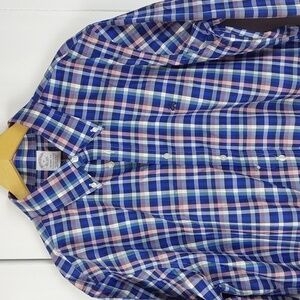 Brooks Brothers| Mens Regent Fit Blue Plaid Button Down Shirt Preppy  Sz.XL